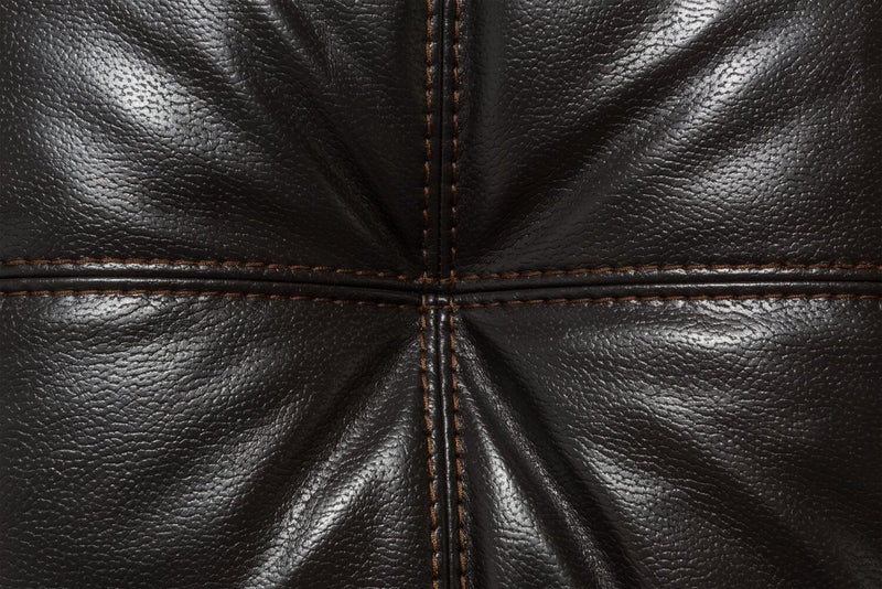 Made in Canada Addison 42\" Leather-Look Fabric Chair with Removable Seat Cushion and Tufting - Blackberry Black 