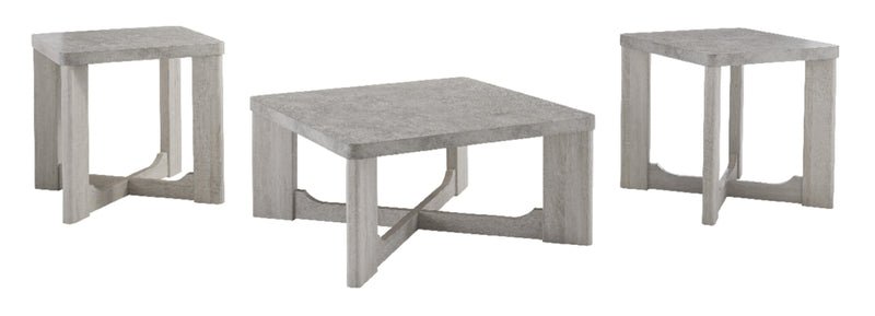 Cecily 35.5” Modern 3-Pack Coffee + 2 End Tables - White