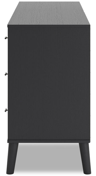 Kylo Bedroom 6-Drawer Dresser, 59\"W x 33.9\"H, Modern Mid-Century - Two-tone Black & Beige 