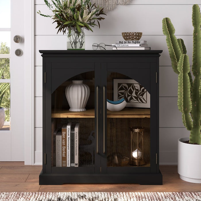 Twyla Solid Wood Accent Cabinet - Black