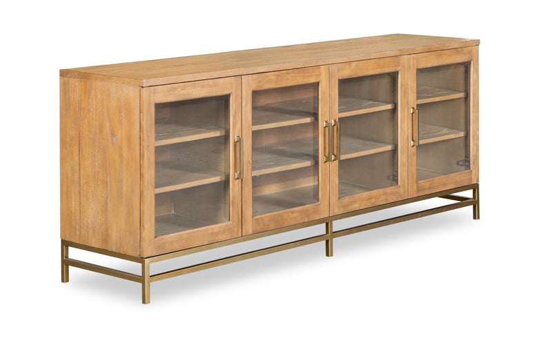 Cresset 70” Modern Solid Wood TV Stand with Storage and Cable Management for TVs up to 75\" - Belgian