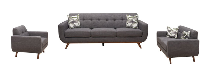 Freeman Linen-Look Fabric Chair - Charcoal 