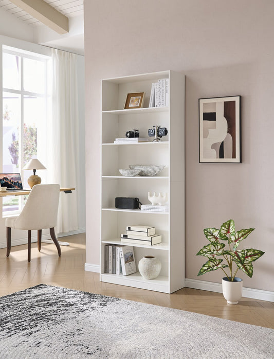 William 31.5\" 6-Shelf Bookcase - White 