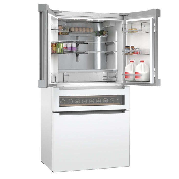 Bosch 36\" 20.5 Cu. Ft. 800 Series Smart Counter-Depth French-Door Refrigerator - B36CL81ENW 