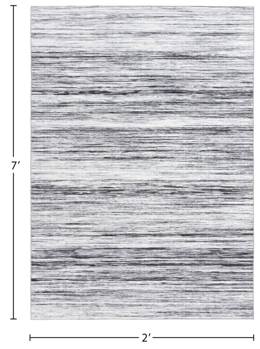 Ceren Grey Washable Area Rug - 5’ x 7’