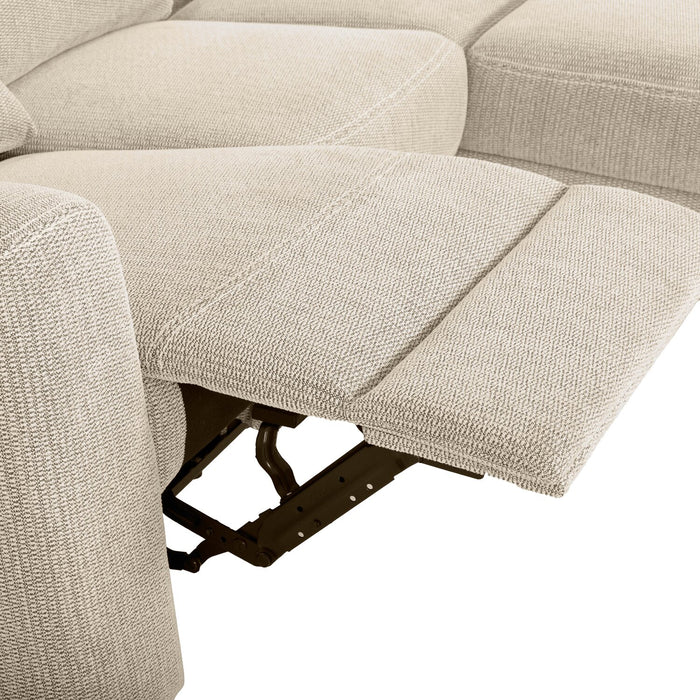 Meadow 2-Piece Right-Facing Taupe Chenille Fabric Power Reclining Sectional with Storage Chaise