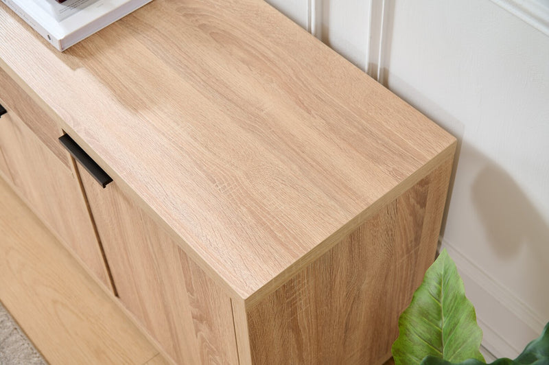 Noren 63\" TV Stand with Storage for TVs up to 58\"- Light Oak