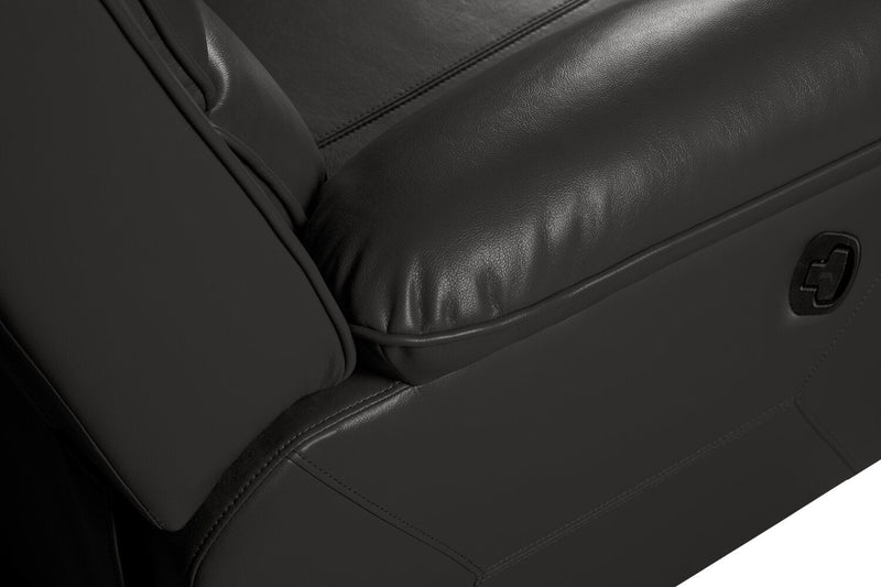 Chandler 82\" Leather-Look Fabric Reclining Sofa - Grey 