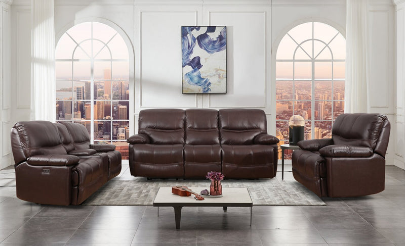 Franco 42.5\" Genuine Leather Zero Gravity Power Reclining Chair with USB Port - Brown 