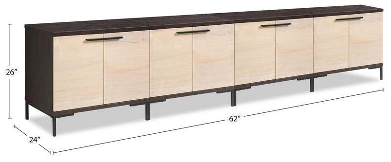 Sonora 4-piece TV Stand with Storage - Dark Oak
