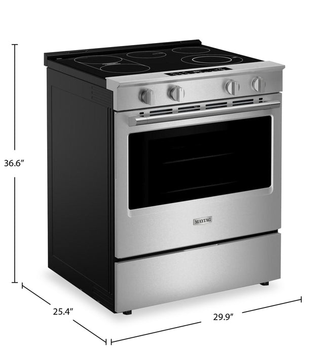 Maytag 30\" 5.3 Cu. Ft. Slide-In Electric Range with No Preheat Air Fry - Stainless Steel - YMSES7030SZ