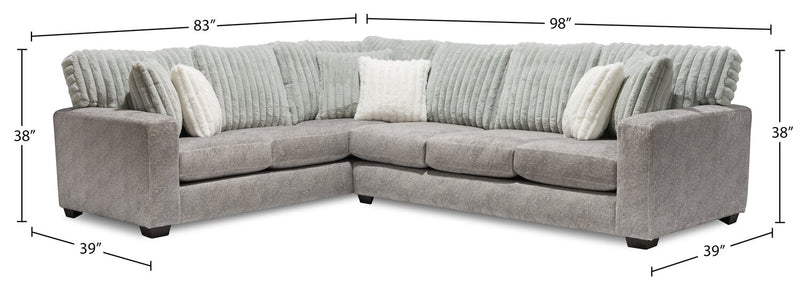 Koda 2-Piece Chenille Left-Facing Sectional - Plush Paloma