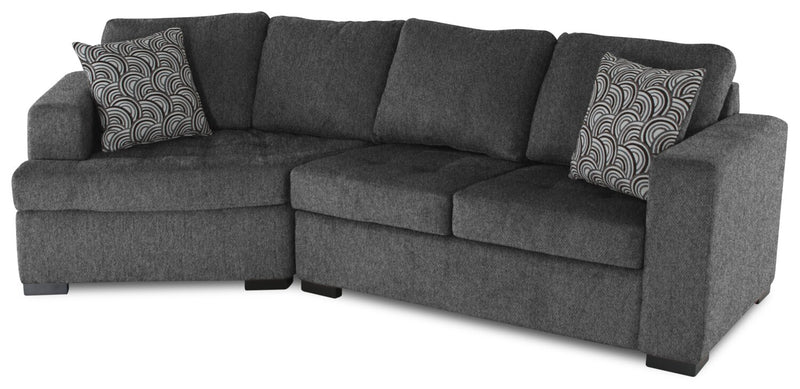 Legend 2-Piece Left-Facing Chenille Cuddler Sectional - Pepper