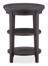 Hanson 18” Round Traditional Pine End Table - Graphite