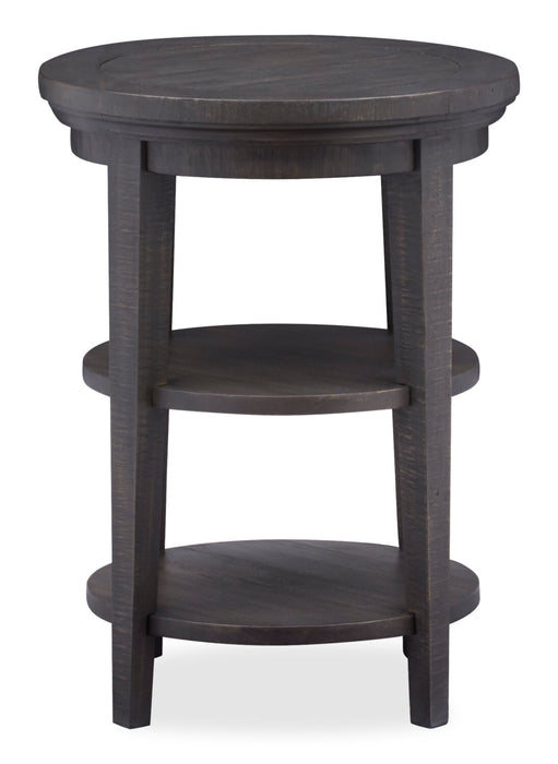 Hanson 18” Round Traditional Pine End Table - Graphite