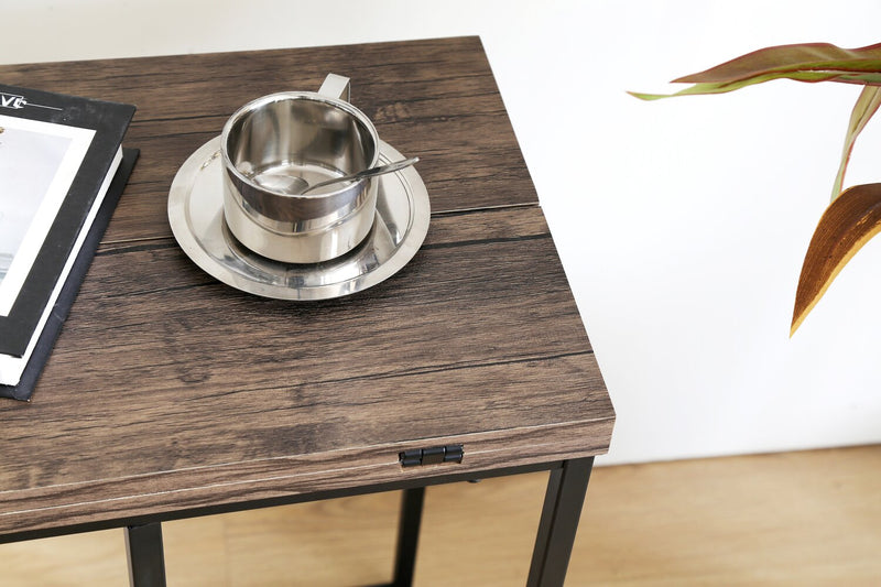 Pia Foldable Chairside Table - Brown