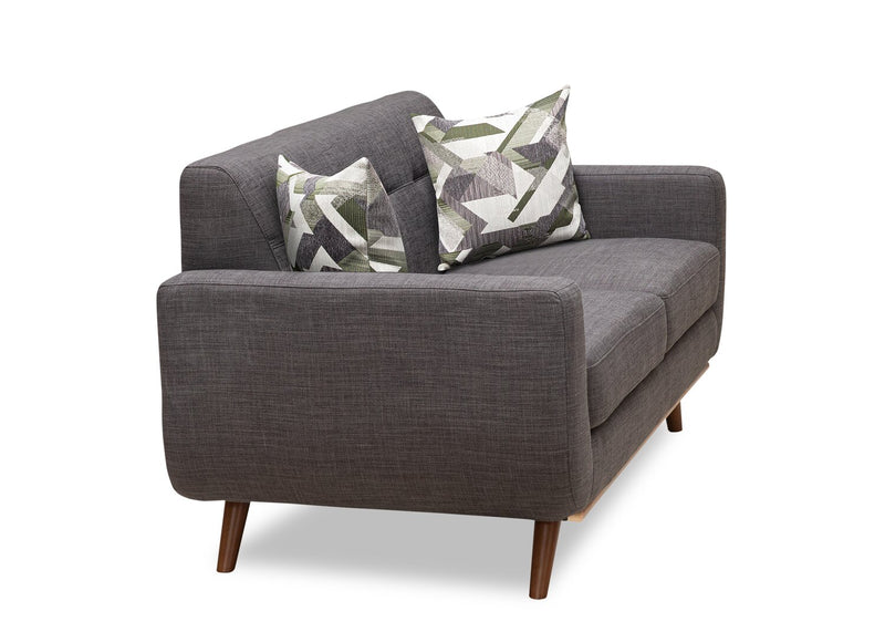 Freeman Linen-Look Fabric Loveseat - Charcoal 