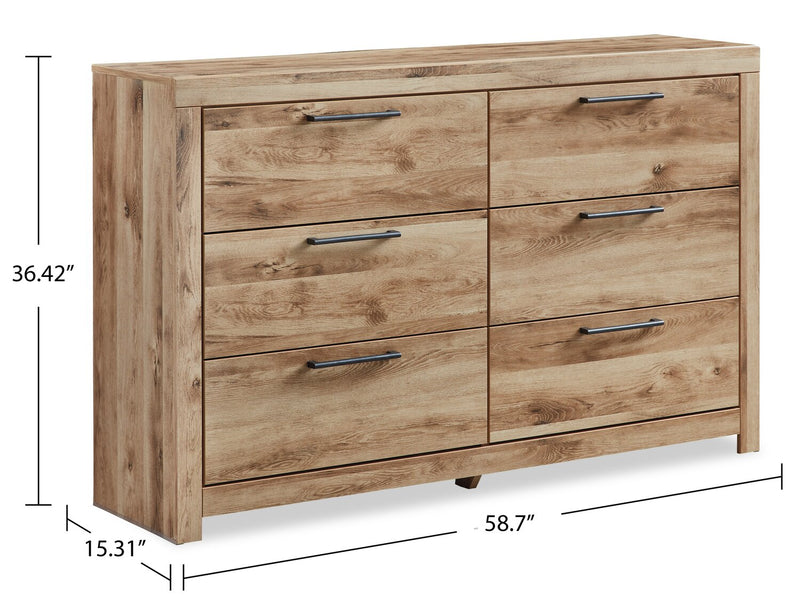 Derekson Bedroom 6-Drawer Dresser, 58.7\"W x 36.4\"H - Natural 