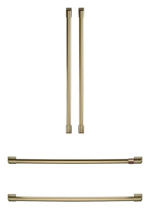 Café 4-Piece Brushed Brass Handle Kit for French-Door Refrigerator - CXQB4H4PNCG 