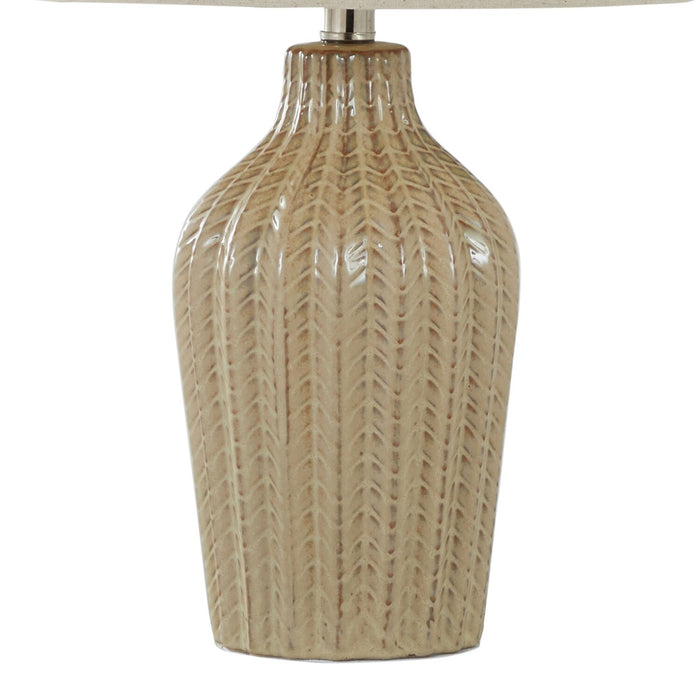 Rockwell 23\" Contemporary Ceramic Table Lamp in Cuban Sand Ceramic