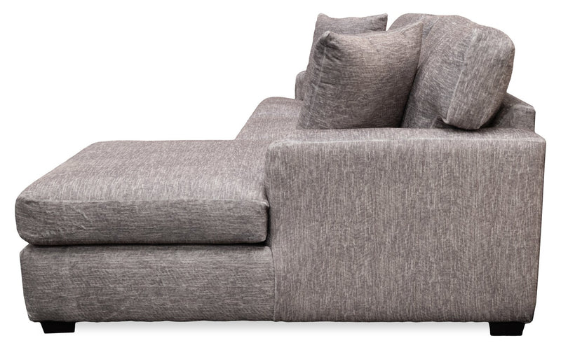 Made in Canada Luxe 2-Piece Right-Facing Fabric Sectional with Removable Cushions - Zaftig Dove Grey