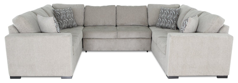 Legend 3-Piece Chenille Sleeper Sectional Sofa - Platinum