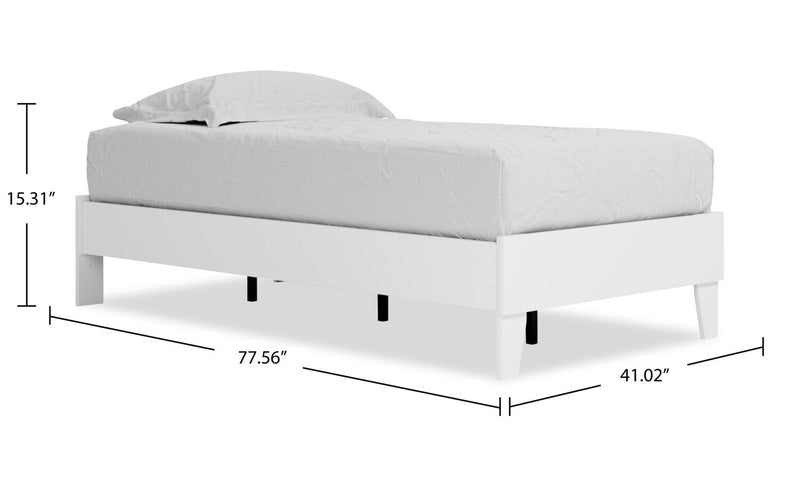 Wolf Platform Bed for Kids,  White - Twin Size 