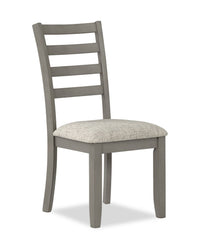 Cove Dining Chair with Cushion Fabric Seat, Ladder-Back – Grey 