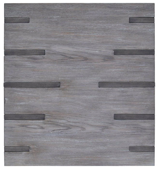 Eldridge 24\" Modern End Table with Shelf - Weathered Grey with Metal and Wood