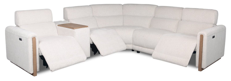 Sable 6-Piece Chenille Modular Power Reclining Sectional - Alabaster