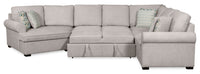 Scott Living Haven 3-Piece Left-Facing Chenille Fabric Cuddler Sleeper Sectional - Grey 