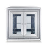 Roxie 31.5” Accent Cabinet with Glass Doors and LED Lighting - Silver