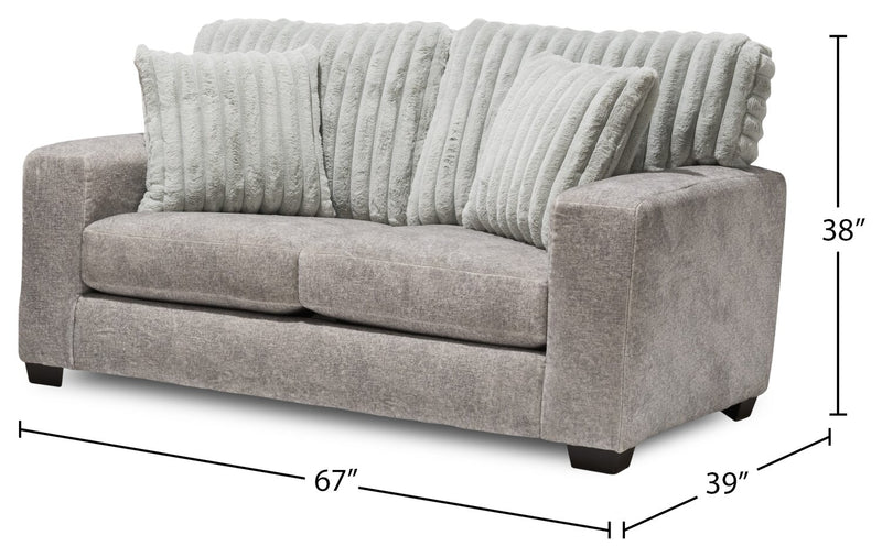 Koda Chenille Loveseat - Plush Paloma
