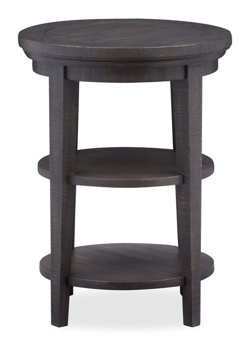 Hanson 18” Round Traditional Pine End Table - Graphite