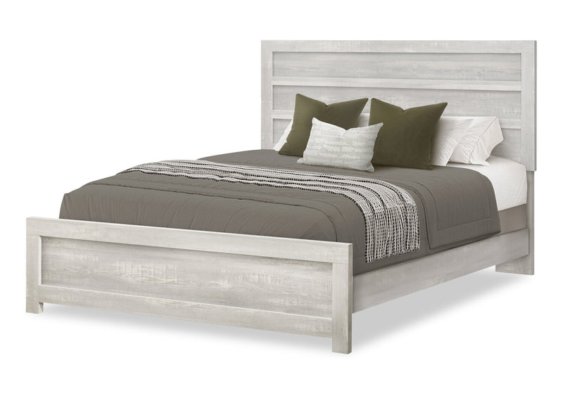 Aspen 6pc Bedroom Set with Bed, Dresser, Mirror & Nightstand, Grey - Queen Size