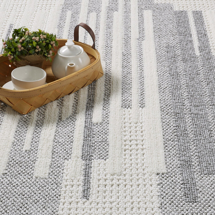 Rhodes Checkered Grey Area Rug - 5'3\" x 7'7\"