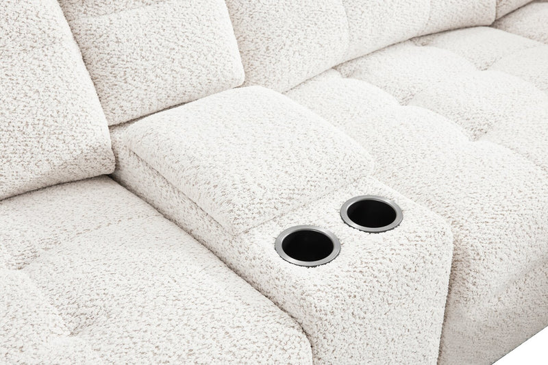 Scott Living Elevate Modular 6-Piece Left-Facing Chenille Fabric Sectional with Power Reclining - Beige