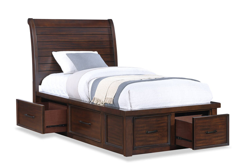 Sonoma Platform Storage Bed with Headboard & Frame, Mango Brown - Twin Size