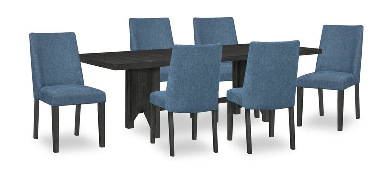 Emery 7-Piece Dining Set - Blue
