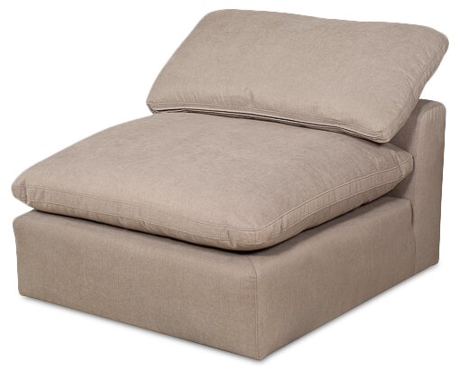 Eclipse 5-Piece Linen-Look Fabric Modular Sectional with Ottoman - Slate