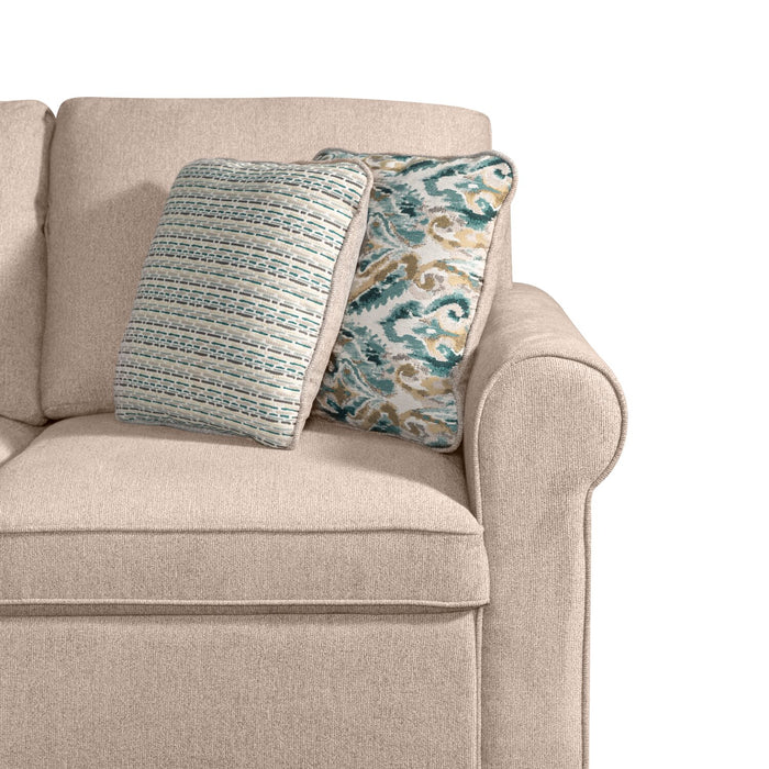Scott Living Haven 3-Piece Left-Facing Chenille Fabric Cuddler Sleeper Sectional - Taupe