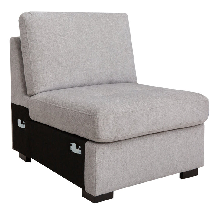 Vault 6-Piece Right-Facing Sectional with Sofa Bed Loveseat, Three Storage Chairs and Storage Chaise - Grey