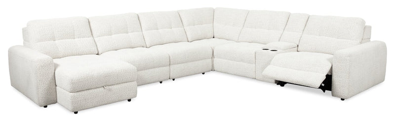 Scott Living Elevate Modular 7-Piece Left-Facing Chenille Fabric Sectional with Power Reclining - Beige