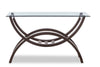 Ricci 48\" Modern Glass Top Sofa Table - Brown with Arched Legs