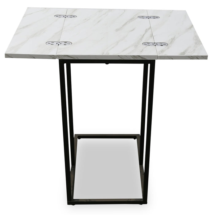 Pia Foldable Chairside Table - White
