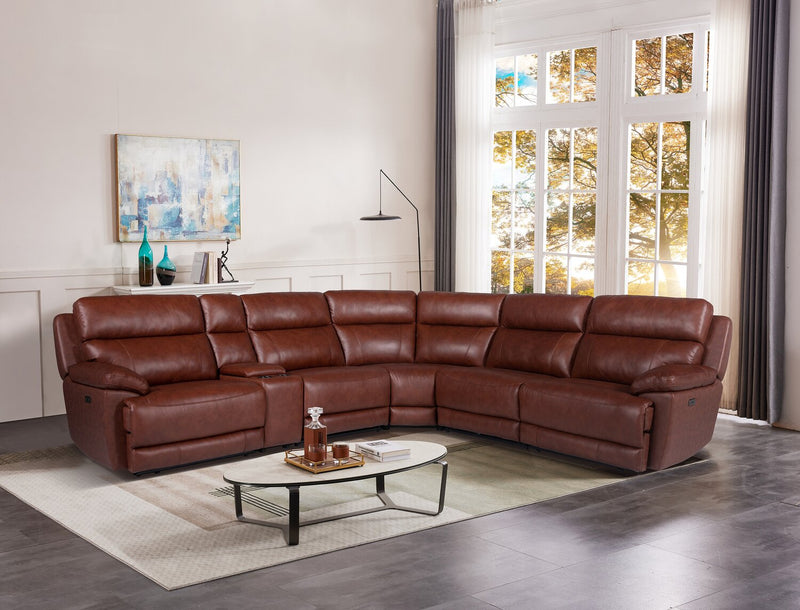 Sorrento 6-Piece Genuine Leather Sectional