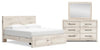 Derekson 5-Piece King Bedroom Set with Footboard Storage Bed - White