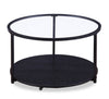 Kendal 31.5\" Modern Round Glass Top Coffee Table - Black