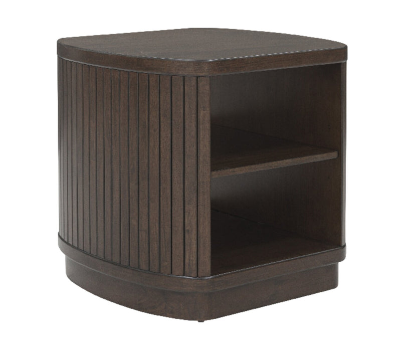 Vernon 25” Modern Solid Wood End Table with 2 Shelves - Dark Brown