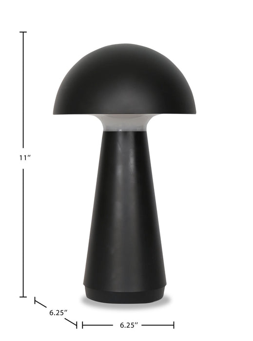 Beech 11” Modern Acrylic Portable Table Lamp with USB Port - Black